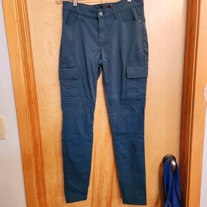 Prana Forest Green Stretch Straight Leg Cargo Pants , Size 8
